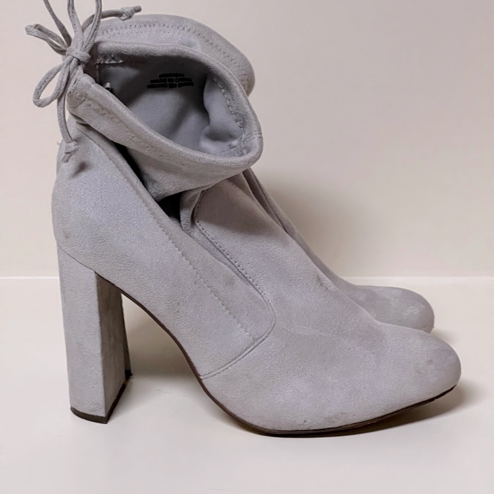 FOREVER 21 Faux Suede Booties with Ankle Tie